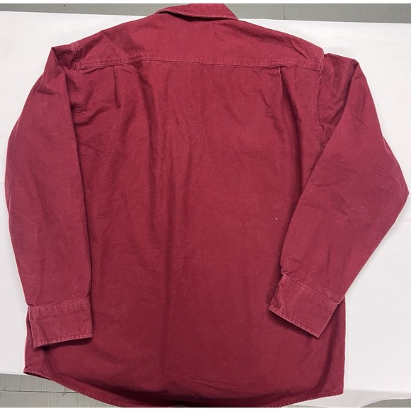 Cabelas Shirt Mens Large Tall Hiking Camp Red Chamois Flannel USA Heavyweight - Picture 6 of 6